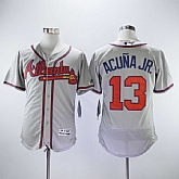 Braves 13 Ronald Acuna Jr. Gray Flexbase Stitched Baseball Jerseys,baseball caps,new era cap wholesale,wholesale hats